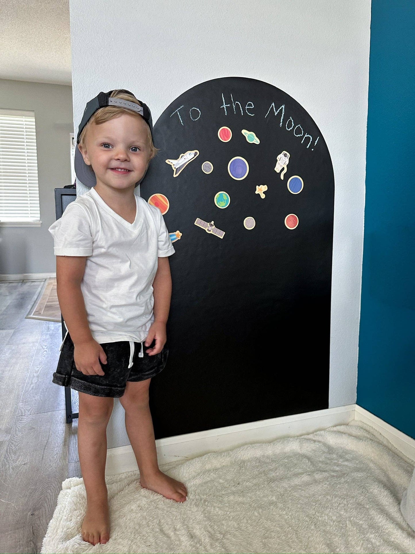 Magic Playwall - Kids Arch Magnetic Chalkboard Wall Decal : Black