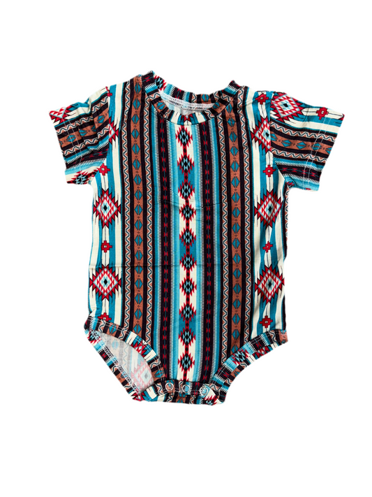 Montana Aztec Onesie/Brown Strip