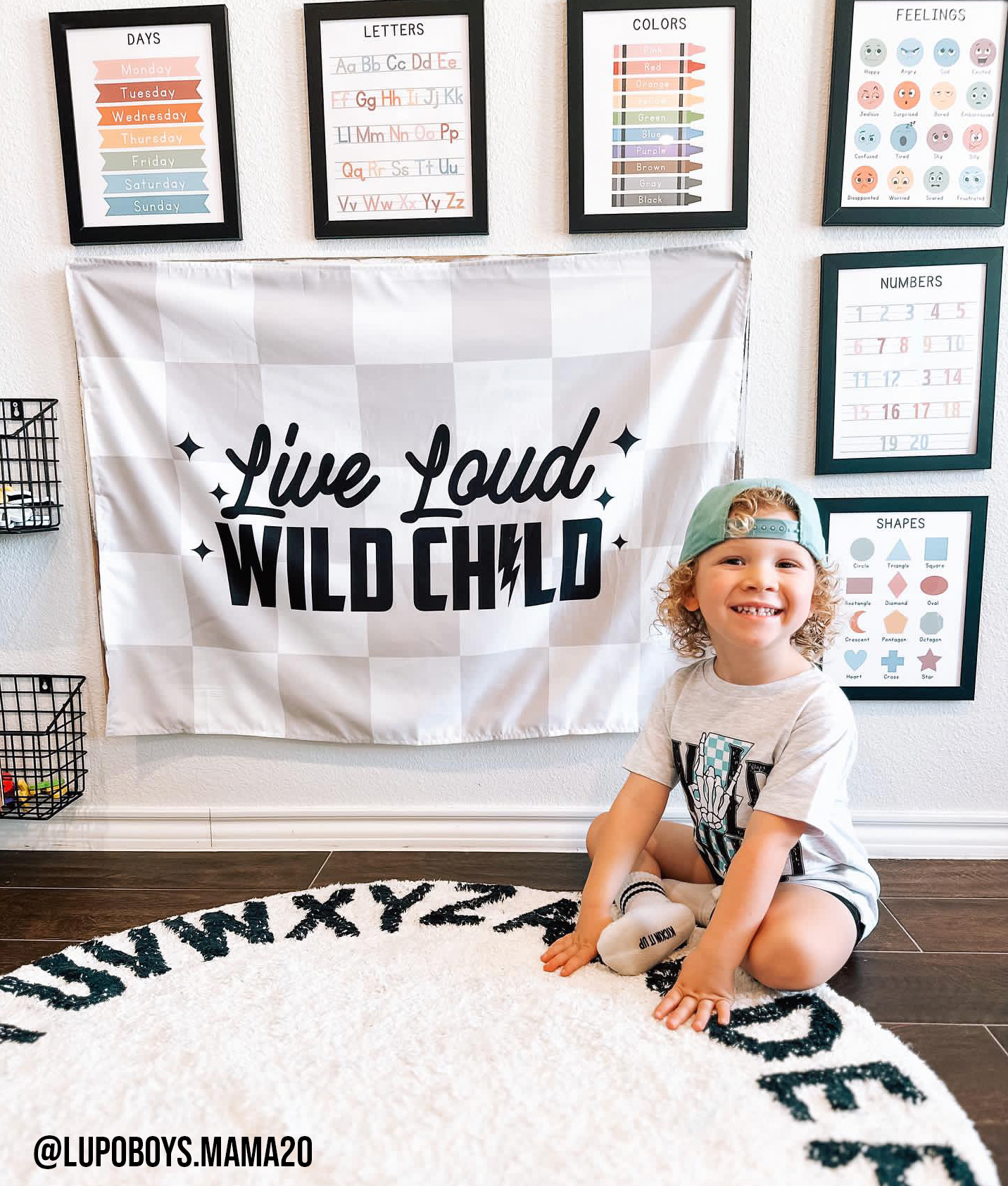 Live Loud Wild Child Banner | Boys Playroom Wall Decor: Original 36x26"