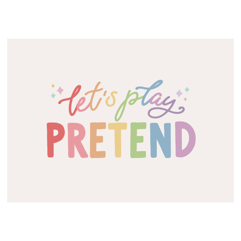 Let's Play Pretend Banner | Playroom Fabric Tapestry: Original 36x26"