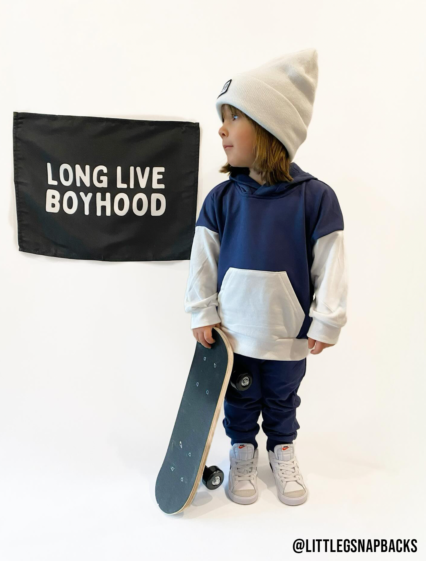 Long Live Boyhood Banner | Boys Room Fabric Wall Sign: Original 36x26"