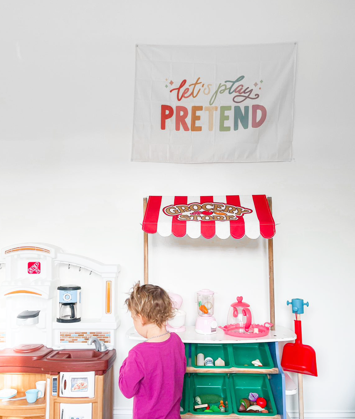 Let's Play Pretend Banner | Playroom Fabric Tapestry: Original 36x26"