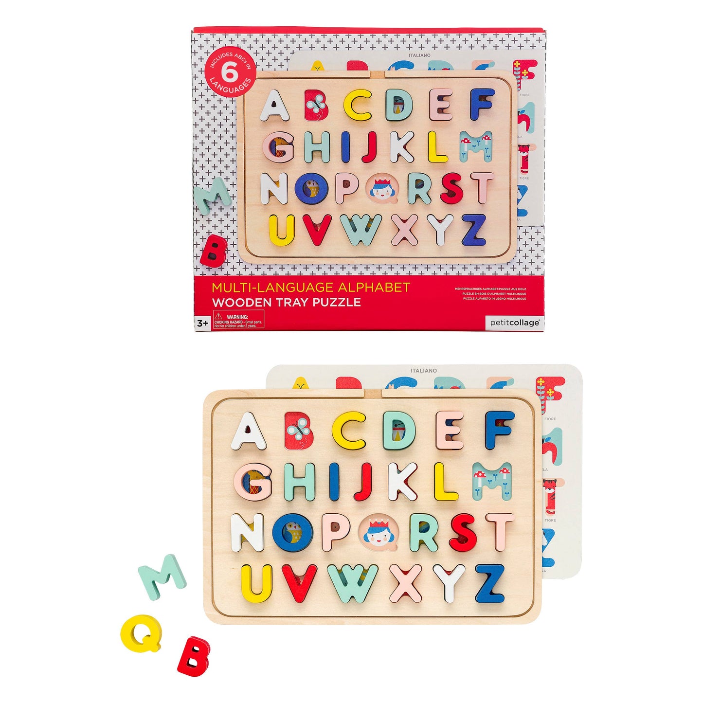 Wooden Multi-Language Alphabet Tray Puzzle