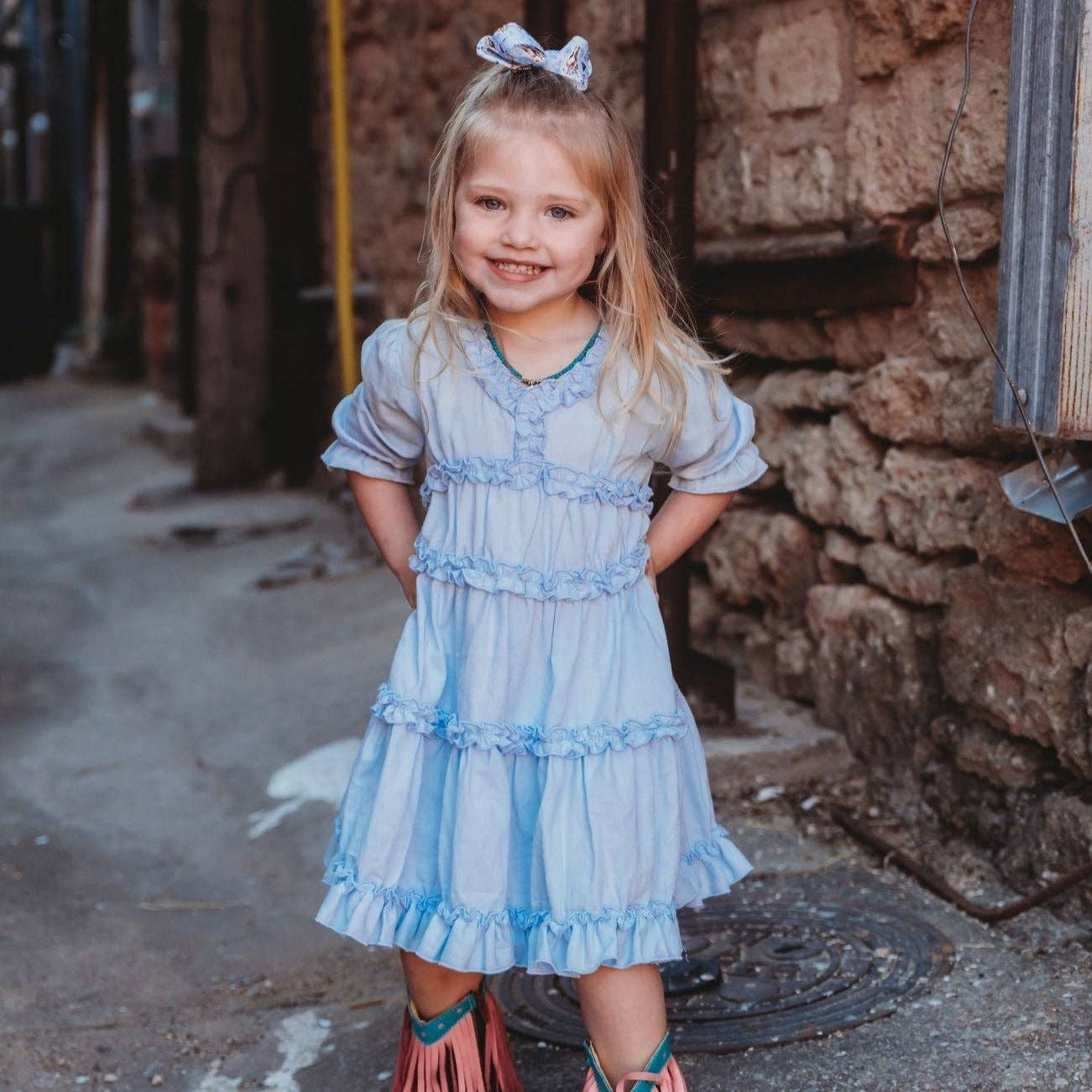 Denim Ruffle Dress