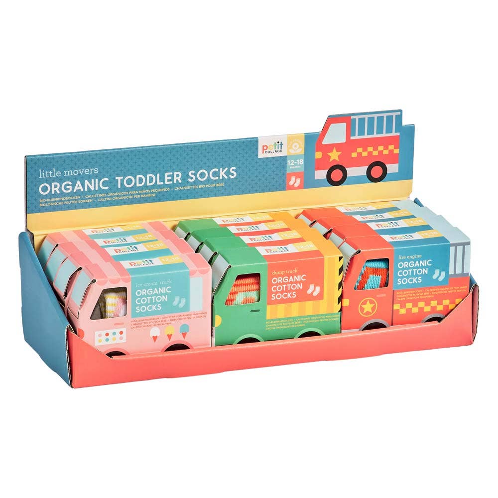 Organic Cotton Toddler Socks|Trucks