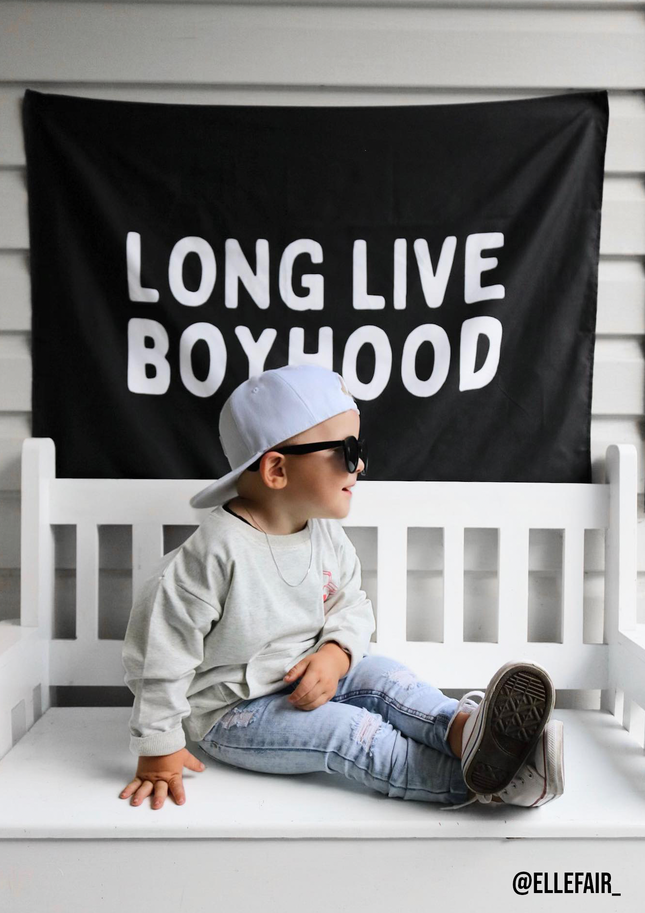 Long Live Boyhood Banner | Boys Room Fabric Wall Sign: Original 36x26"