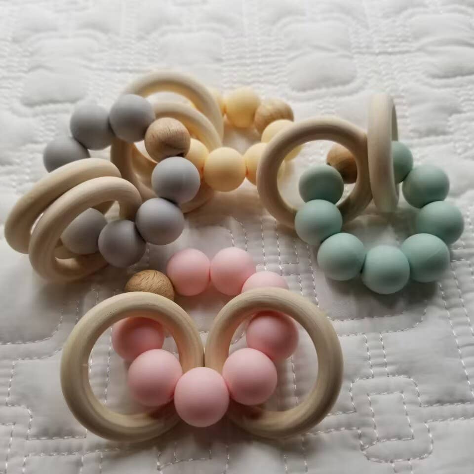 Silicone Beaded Rattle Teether