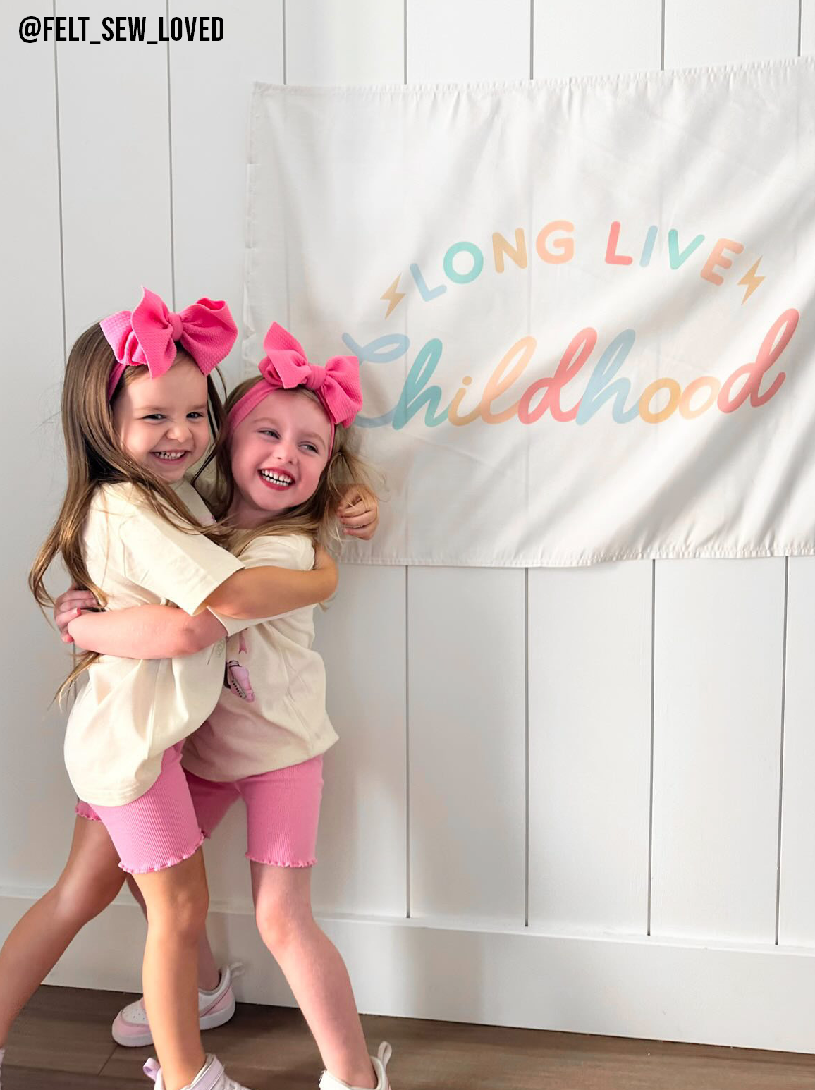 Long Live Childhood Banner (Pastel) | Kids Fabric Wall Sign: Original 36x26"