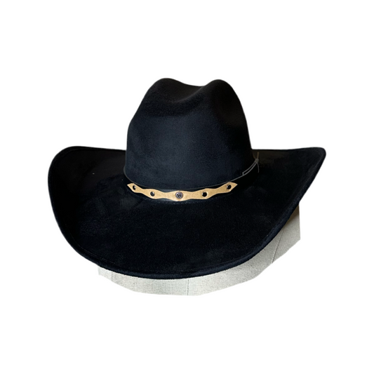 Cowboy Vegan Suede Hat -Black/ Medium