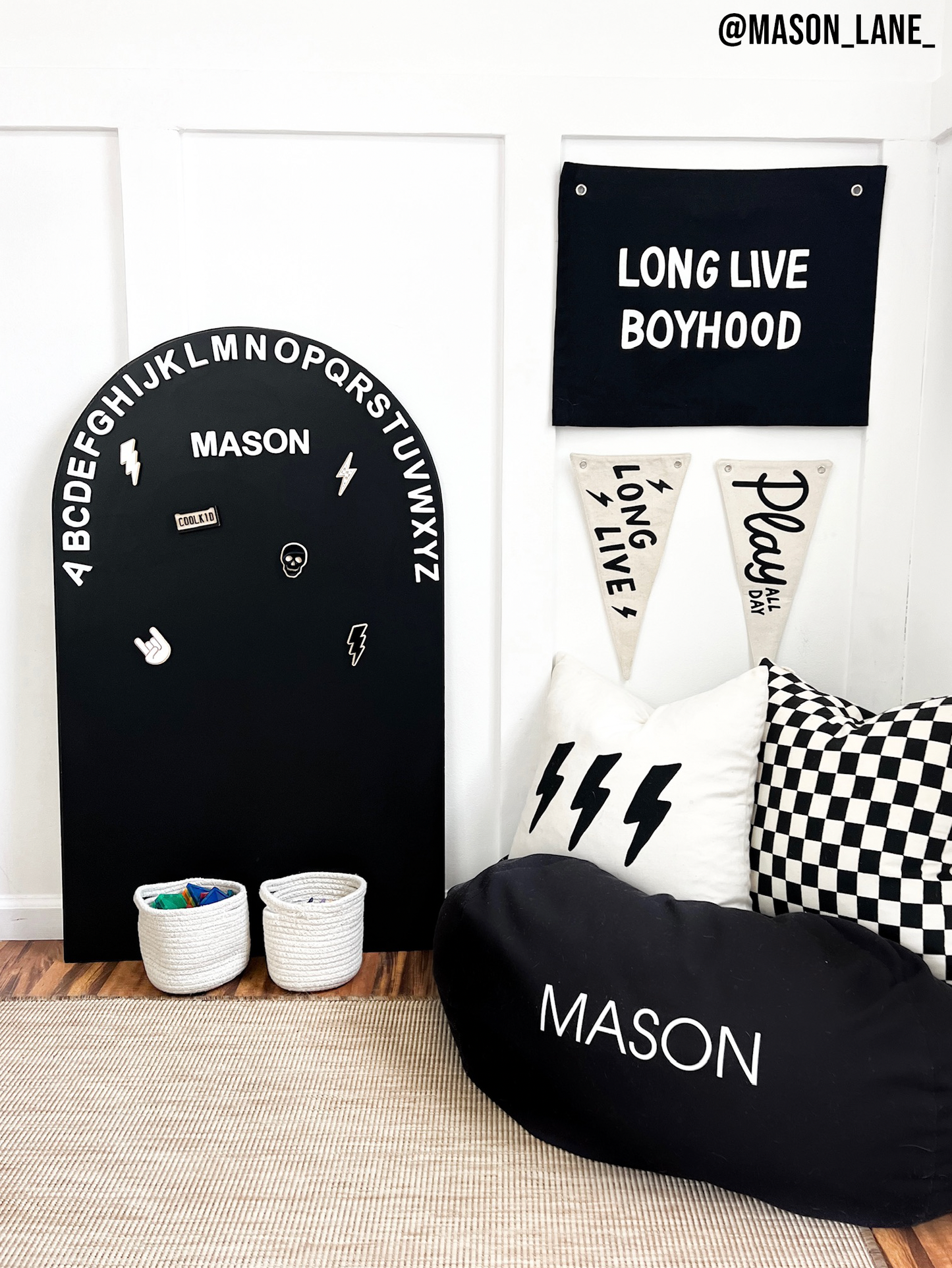 Magic Playwall - Kids Arch Magnetic Chalkboard Wall Decal : Black