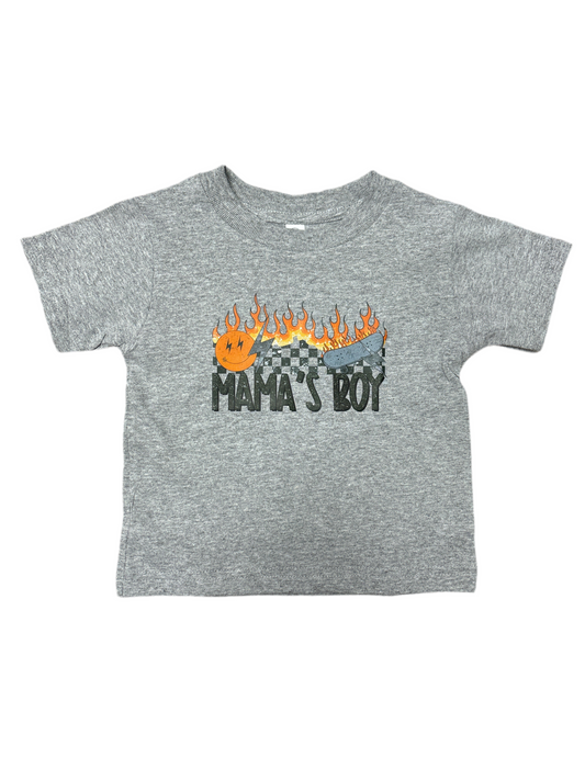 Mamas Boy Cotton T-Shirt |Grey Washed