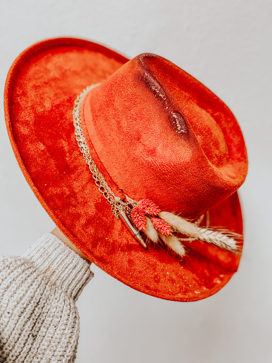 Burnt Orange Hat|Handmade| M