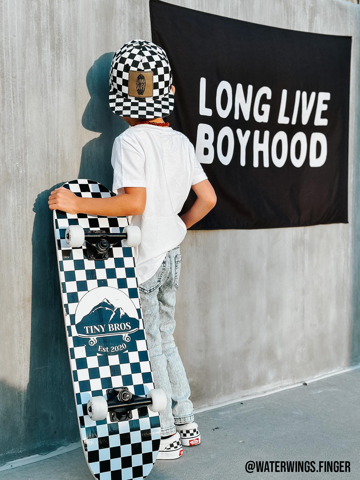 Long Live Boyhood Banner | Boys Room Fabric Wall Sign: Original 36x26"