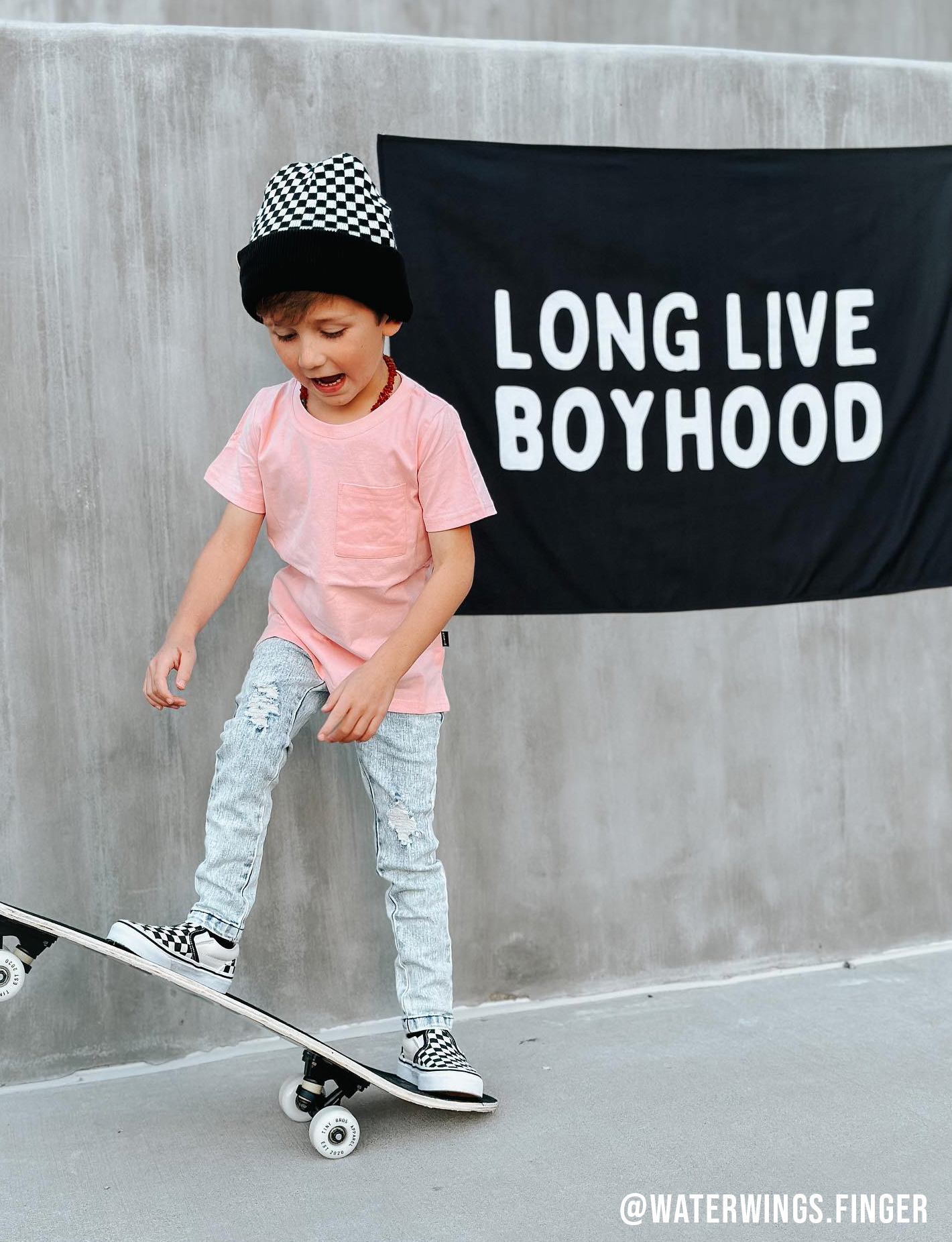 Long Live Boyhood Banner | Boys Room Fabric Wall Sign: Original 36x26"