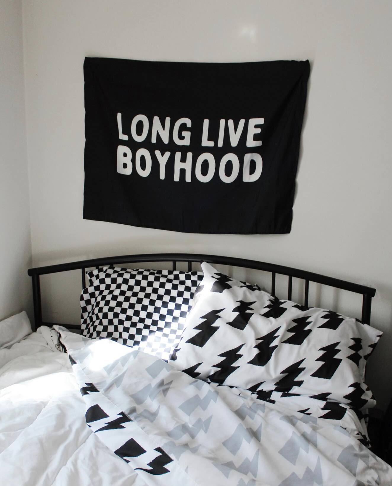 Long Live Boyhood Banner | Boys Room Fabric Wall Sign: Original 36x26"