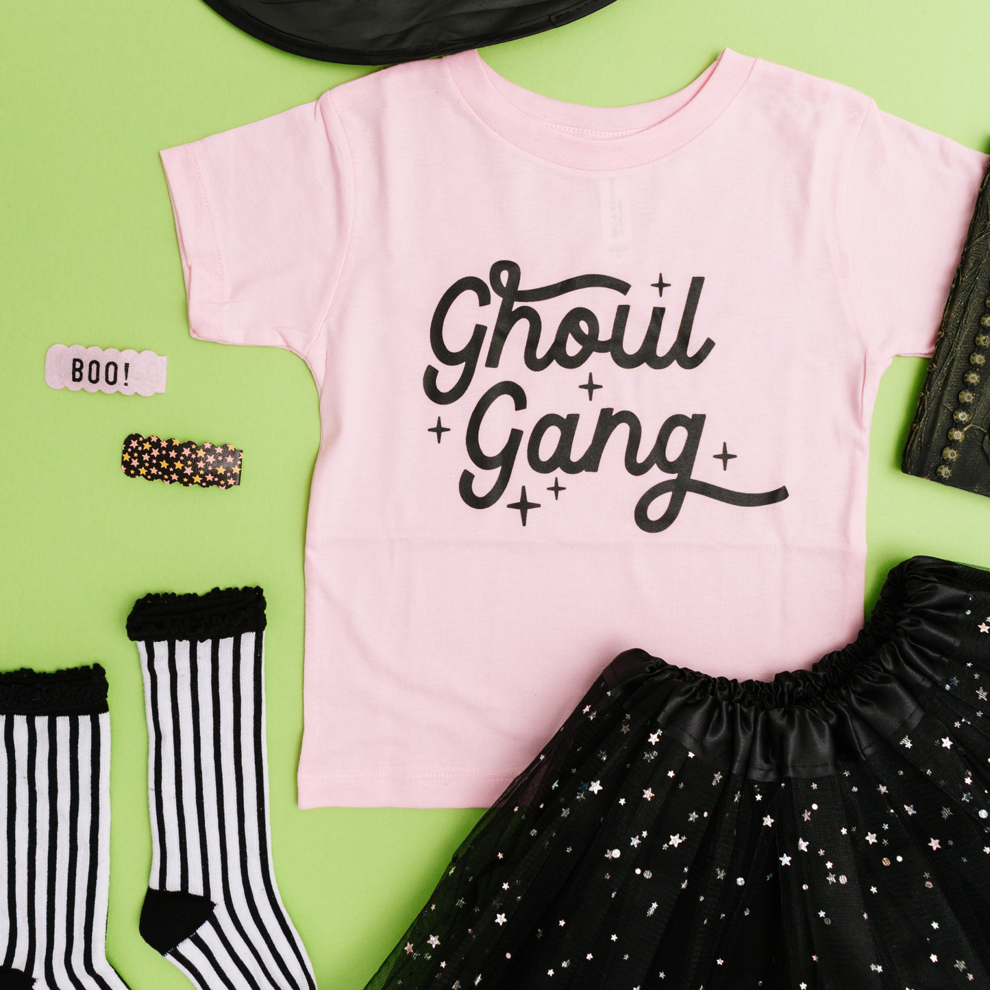 Ghoul Gang Halloween Tee/Pink