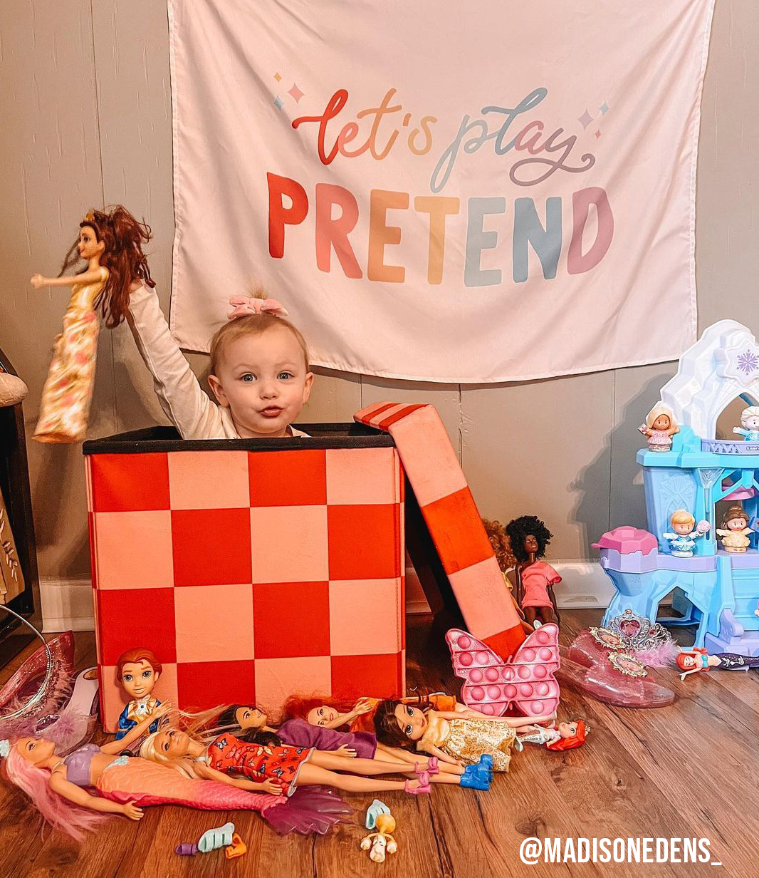 Let's Play Pretend Banner | Playroom Fabric Tapestry: Original 36x26"