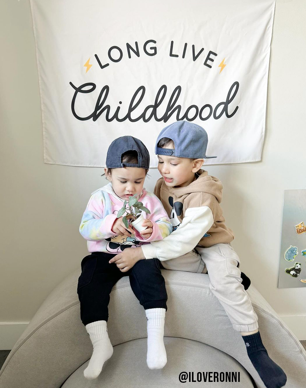 Long Live Childhood Banner (Neutral) | Kids Fabric Wall Sign: Small 17x13"