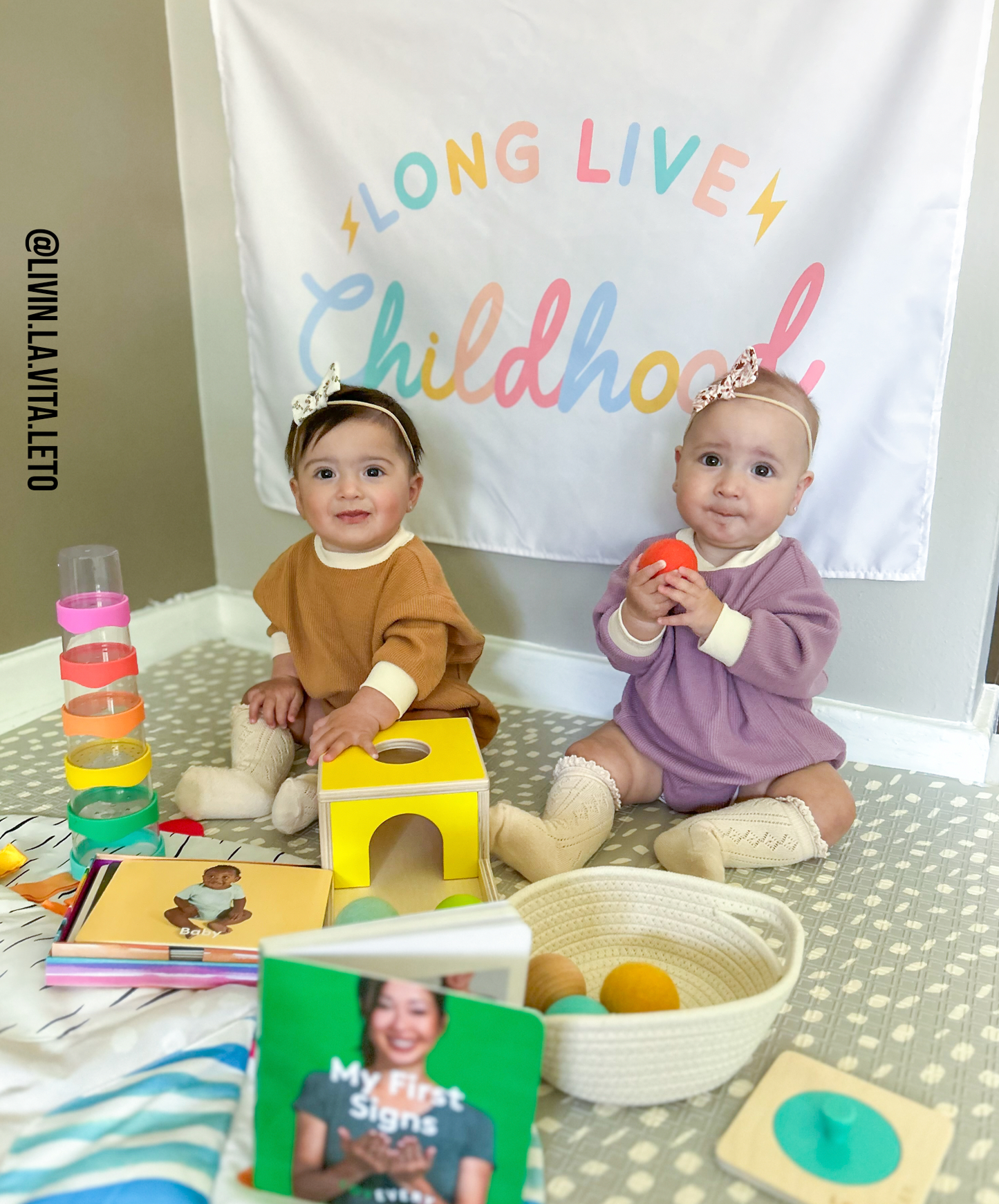 Long Live Childhood Banner (Pastel) | Kids Fabric Wall Sign: Original 36x26"