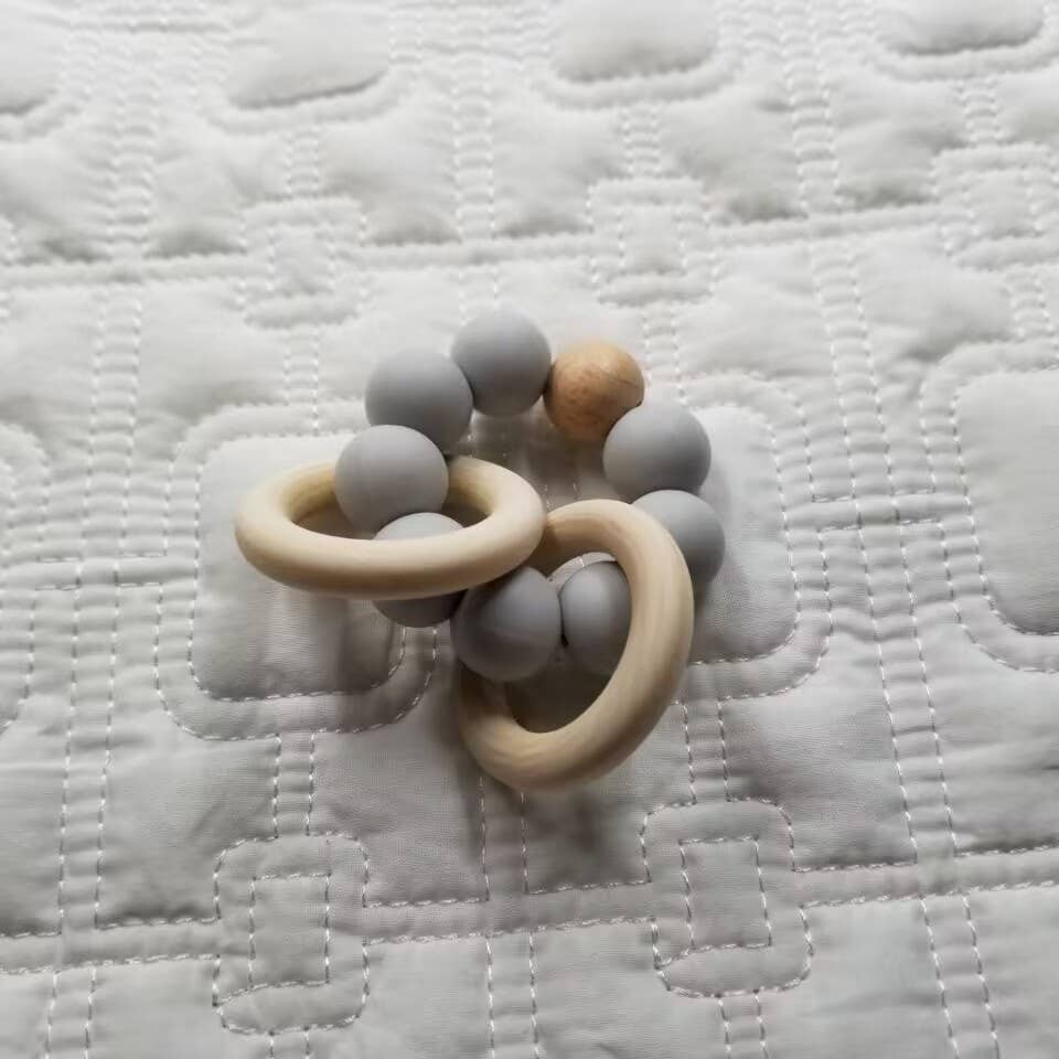 Silicone Beaded Rattle Teether